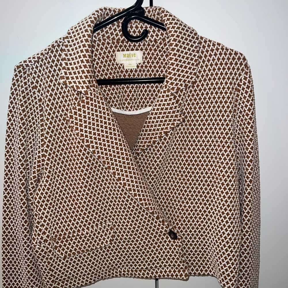 Maeve Tan and White Women's Blazer